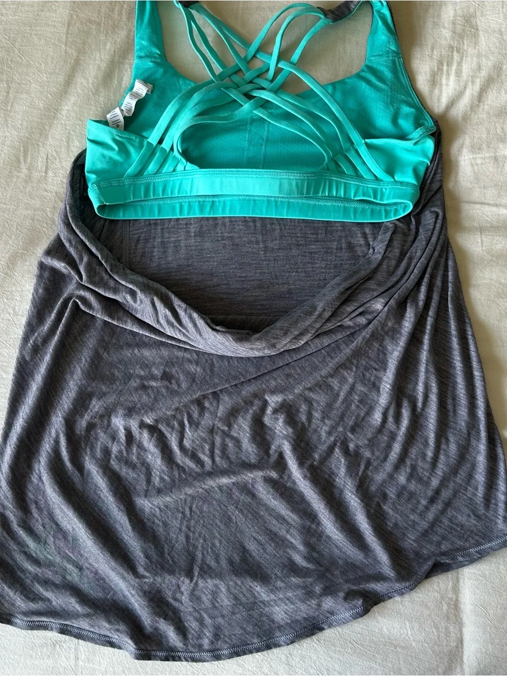 lululemon Wild Tank in Heathered Slate and Bali Breeze